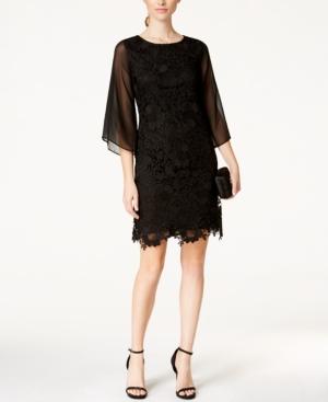 Ronni Nicole Chiffon-sleeve Lace Dress