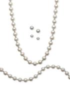 Cultured Freshwater Pearl Jewelry Set In Sterling Silver (7-8-1/2mm)