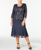 Alex Evenings Plus Size Sequined Chiffon Dress And Jacket