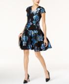 Alfani Brocade Printed Fit & Flare Dress, Created For Macy's