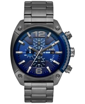 Diesel Men's Chronograph Overflow Gunmetal Stainless Steel Bracelet Watch 49x54mm Dz4412