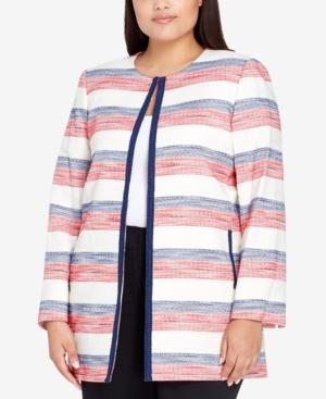 Tahari Asl Plus Size Textured Flyaway Blazer