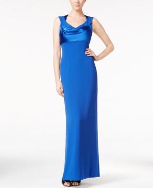 Calvin Klein Draped Cross-back Gown