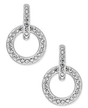 Eliot Danori Silver-tone Pave Open Link Drop Earrings