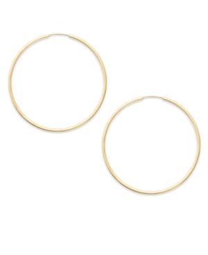 14k Gold Earrings, Endless Hoop Earrings (15mm)