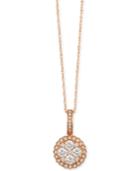 Le Vian Diamond Circle Pendant Necklace (1/2 Ct. T.w.) In 14k Rose Gold