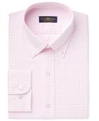 Club Room Men's Classic/regular Fit Pale Pink Gingham Dress Shirt, Only At Macy's