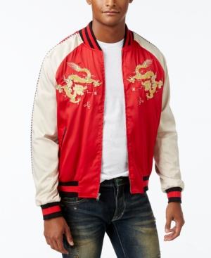 Hudson Nyc Men's Golden Dragon Embroidered Souvenir Jacket