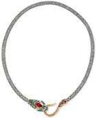 Betsey Johnson Gold-tone Mesh Crystal Snake Collar Necklace