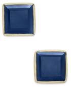 Paul & Pitu Naturally Gold-tone Square Stone Stud Earrings
