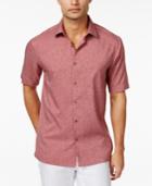 Alfani Men's Big And Tall Short-sleeve Two-tone Solid Shirt, Only At Macy's