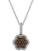 Le Vian Chocolatier Diamond Flower Pendant Necklace (5/8 Ct. T.w.) In 14k White Gold