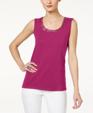 Karen Scott Studded Tank Top, Created For Macy's