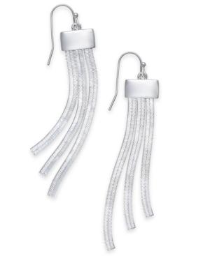 Thalia Sodi Silver-tone Herringbone Chain Drop Earrings, Created For Macy's