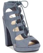 Bar Iii Nelly Lace-up Block-heel Platform Sandals, Only At Macy's Women's Shoes
