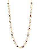 Charter Club Gold-tone White And Brown Beaded Long Statement Necklace, Only At Macy's
