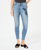 American Rag Juniors' Embroidered Ripped Skinny Ankle Jeans, Created For Macy's