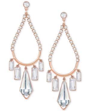 Swarovski Rose Gold-tone Crystal Chandelier Earrings