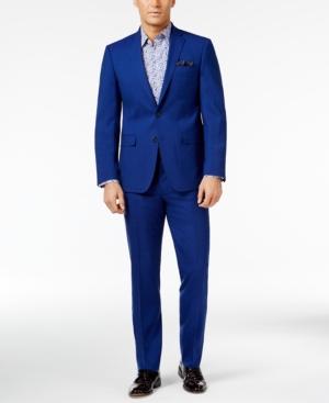 Tallia Men's Slim-fit Blue Neat Suit