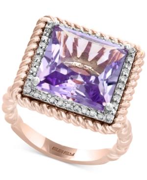 Final Call By Effy Pink Amethyst (6-1/2 Ct. T.w.) & Diamond (1/5 Ct. T.w.) Statement Ring In 14k Rose & White Gold