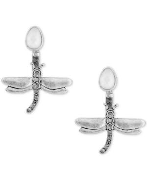 Lucky Brand Silver-tone Stone And Dragonfly Earring Jackets