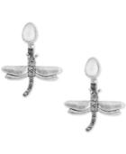 Lucky Brand Silver-tone Stone And Dragonfly Earring Jackets