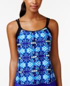 Go By Gossip Double-strap Layered Tankini Top Women's Swimsuit