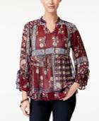 Style & Co Sheer Peasant Top, Only At Macy's