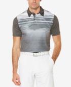 Pga Tour Men's Stripe Palm-print Performance Polo