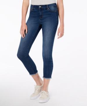 Celebrity Pink Juniors' Cropped Raw-hem Jeans