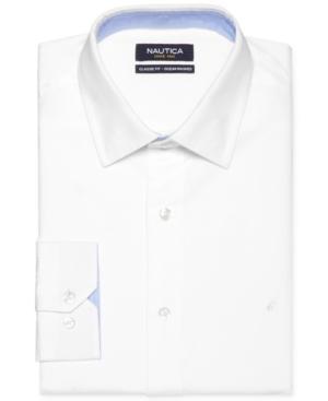 Nautica White Solid Dress Shirt