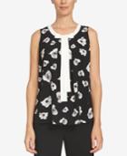 Cece Printed Tie-front Shell