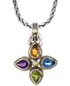 Effy Multi-stone Pendant Necklace In Sterling Silver And 18k Gold (6-2/5 Ct. T.w.)