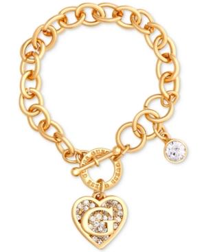 Guess Gold-tone Link Charm Bracelet