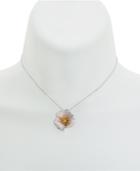 Giani Bernini Two-tone Hibiscus Pendant Necklace, Created For Macy's