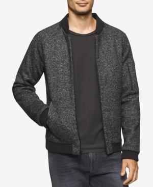 Calvin Klein Men's Full-zip Heathered Bomber Jacket