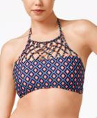 Raisins Coconut Grove Printed High-neck Macrame Bikini Top Women's Swimsuit