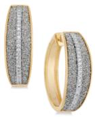 Diamond Glitter Hoop Earrings (1/5 Ct. T.w.) In 18k Gold-plated Sterling Silver