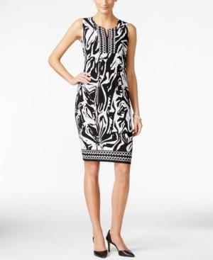 Jm Collection Zebra-print Sheath Dress, Only At Macy's