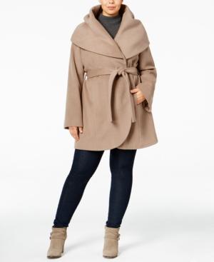 T Tahari Plus Size Marla Wrap Coat