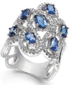 Sapphire (2-1/2 Ct. T.w.) And Diamond (5/8 Ct. T.w.) Ring In 14k White Gold