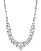 Charter Club Silver-tone Two-row Crystal Collar Necklace, Created For Macy's
