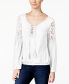 American Rag Lace-up Bell-sleeve Peasant Top, Only At Macy's