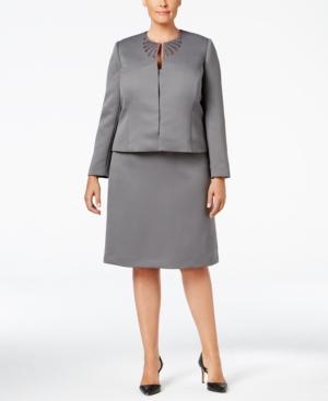 Tahari Asl Plus Size Beaded Skirt Suit
