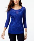 Inc International Concepts Illusion Embroidered Top, Only At Macy's