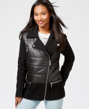 Bcbgeneration Mixed-media Asymmetrical Puffer Coat