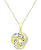 Victoria Townsend Knot Pendant Necklace In 18k Gold Over Sterling Silver