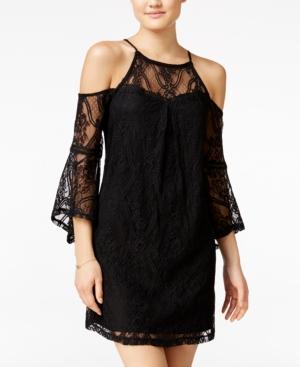 Bcx Juniors' Lace Cold-shoulder Shift Dress