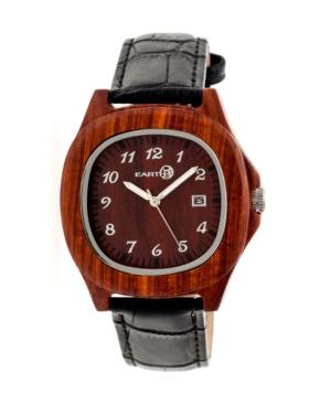 Earth Wood Sherwood Leather-band Watch Red 40mm
