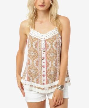 O'neill Juniors' Kassia Printed Tassel-tie Tank Top
